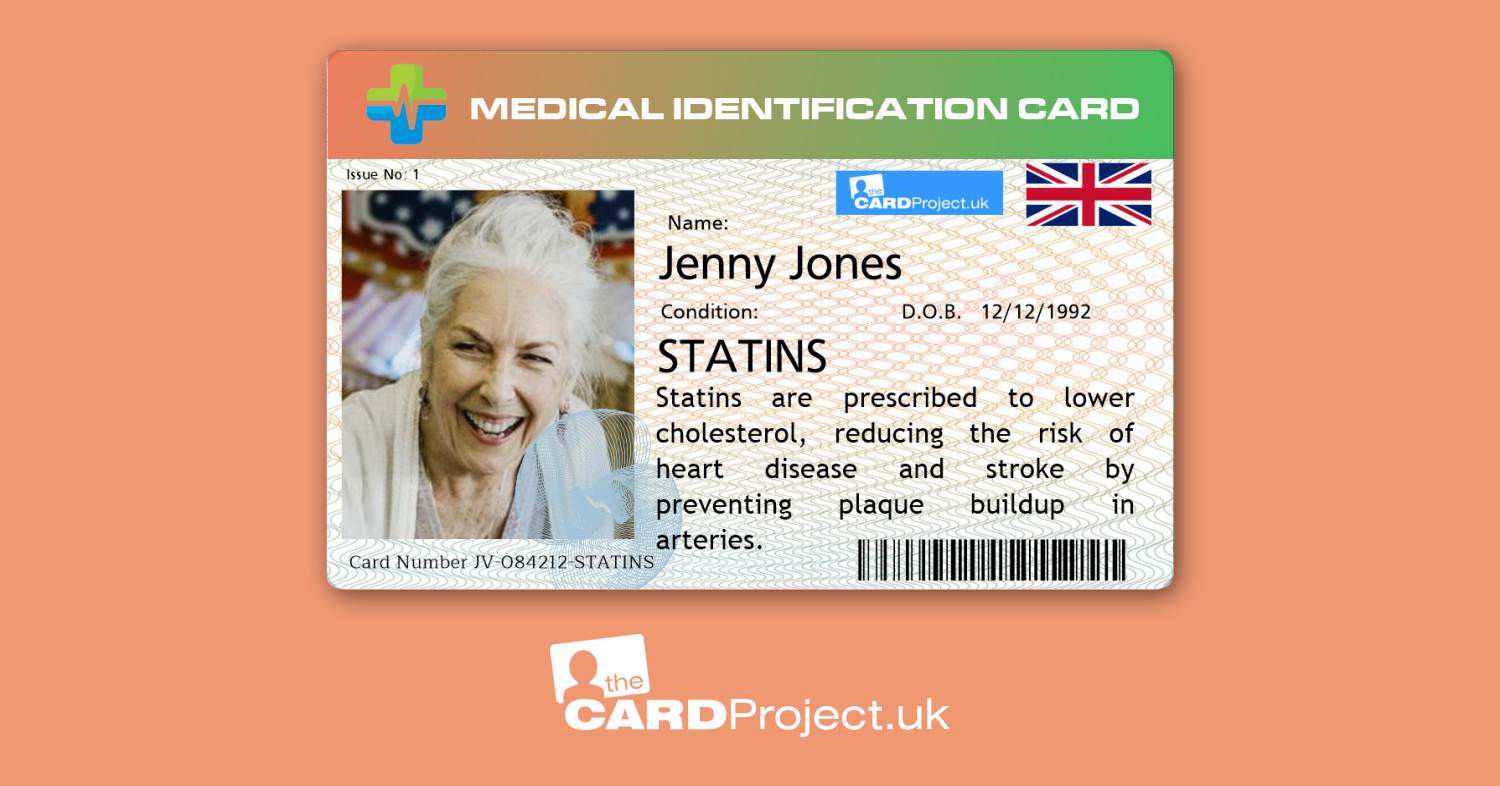 Premium Statin Medicine Alert Photo ID Card